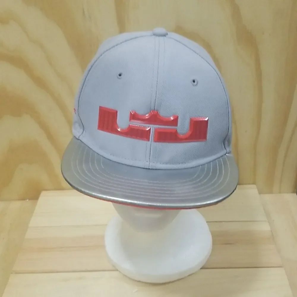Nike Swoosh Lebron James Logo Hat Cap gray King Crown True Vector Snapback